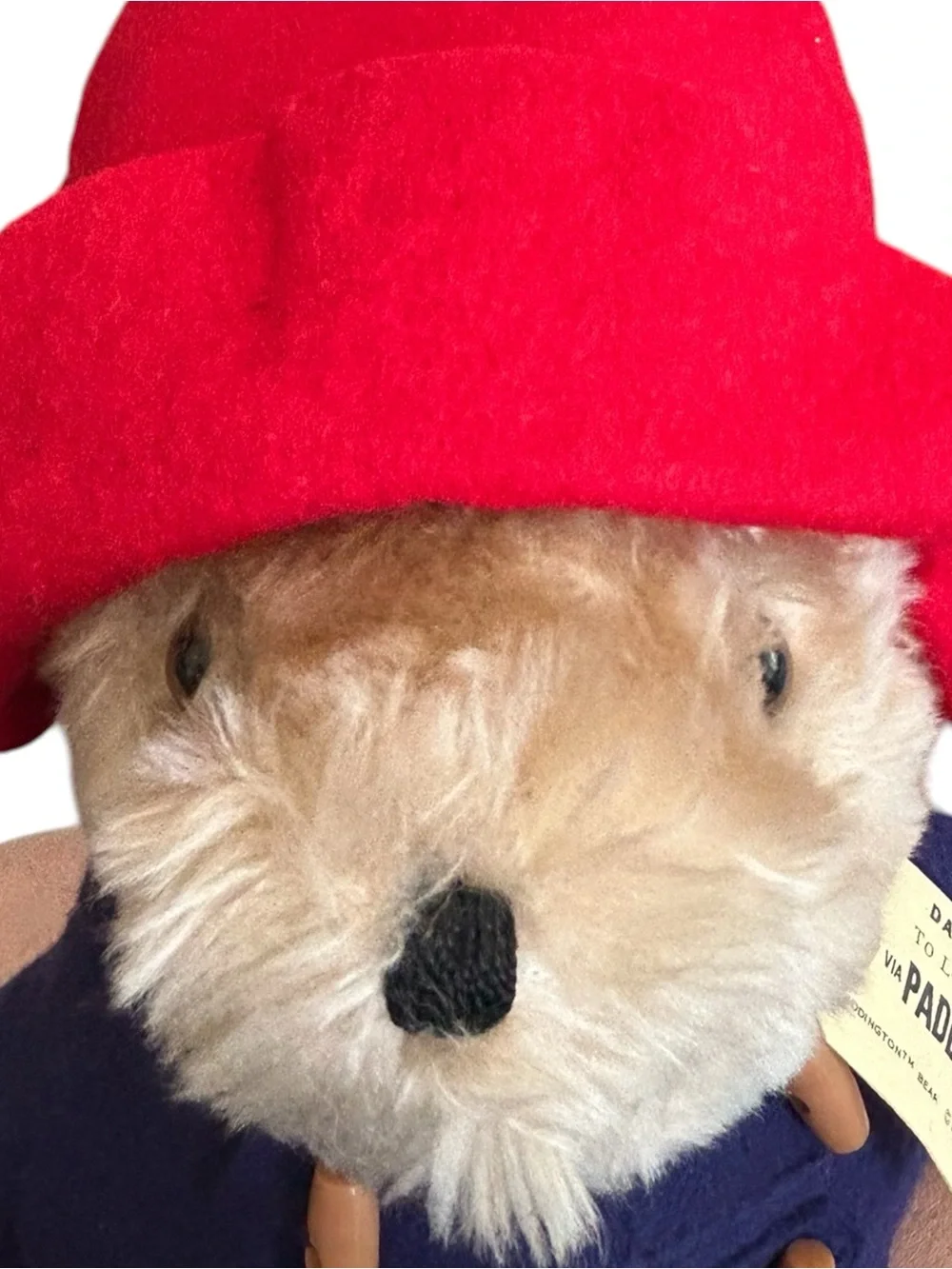 *Vintage* Paddington Bear Plush Eden Toys Red Hat Boots Wellies Blue Coat EUC - Picture 9 of 11